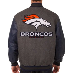 Denver Broncos Two Tone Wool Varsity Jacket 1