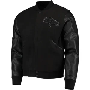 Denver Broncos Wool Triple Black Varsity Jacket