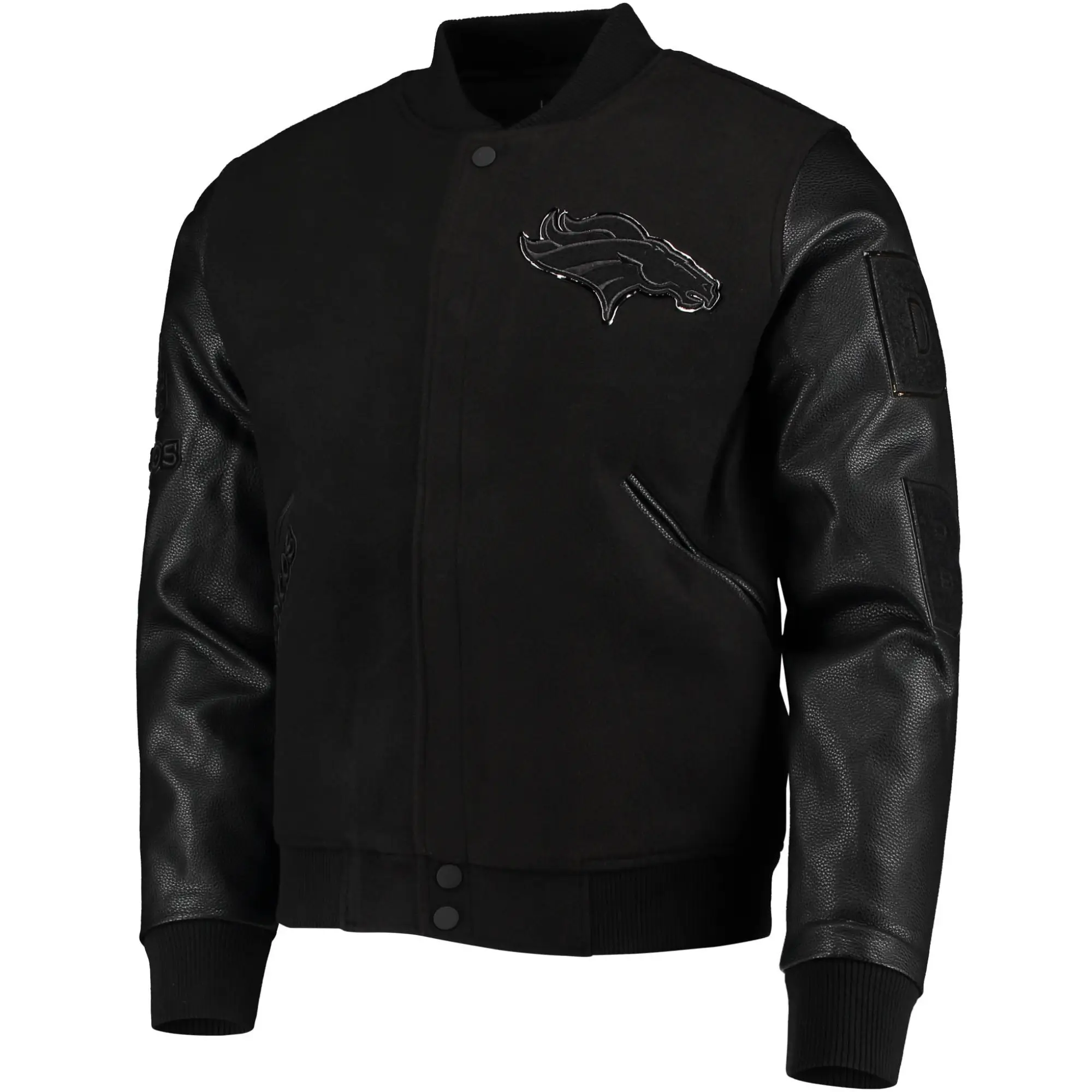 Denver Broncos Wool Triple Black Varsity Jacket