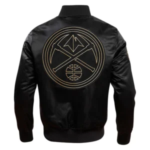 Denver Nuggets Black & Gold 2023 Finals Champions Black Satin Varsity Jacket 1