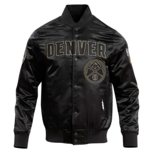 Denver Nuggets Black & Gold 2023 Finals Champions Black Satin Varsity Jacket