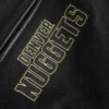 Denver Nuggets Black and Gold Wool and Leather Varsity Black Jacket 8