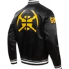 Denver Nuggets City Edition Satin Black Varsity Jacket 1