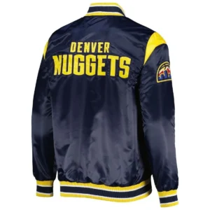 Denver Nuggets Force Play Navy Blue Varsity Jacket 1