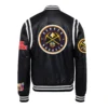 Denver Nuggets Full Leather Black Varsity Jacket 1