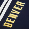 Denver Nuggets Mashup Navy Blue and White Wool and Leather Varsity Jacket 8