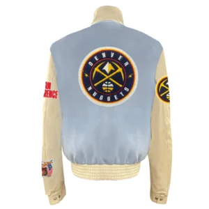 Denver Nuggets Old English Baby Blue Wool Varsity Jacket 1