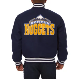 Denver Nuggets One Color Navy Blue Varsity Jacket