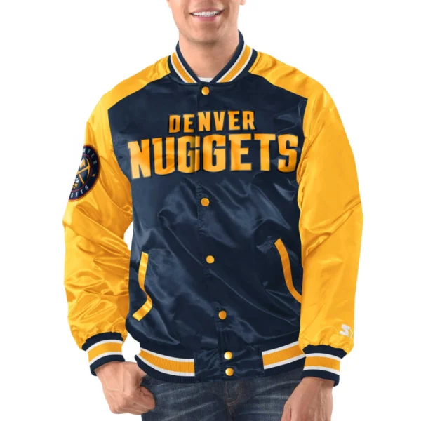Denver Nuggets Renegade Varsity Navy Blue Jacket