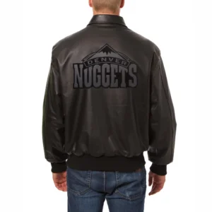 Denver Nuggets Shirt Collar Black Bomber Varsity Jacket 1