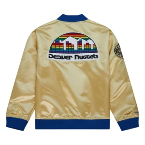 Denver Nuggets Team OG 2.0 Satin Full-Zip Golden Varsity Jacket 1