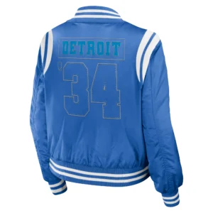 Detroit Lions Blue Bomber Varsity Jacket 1