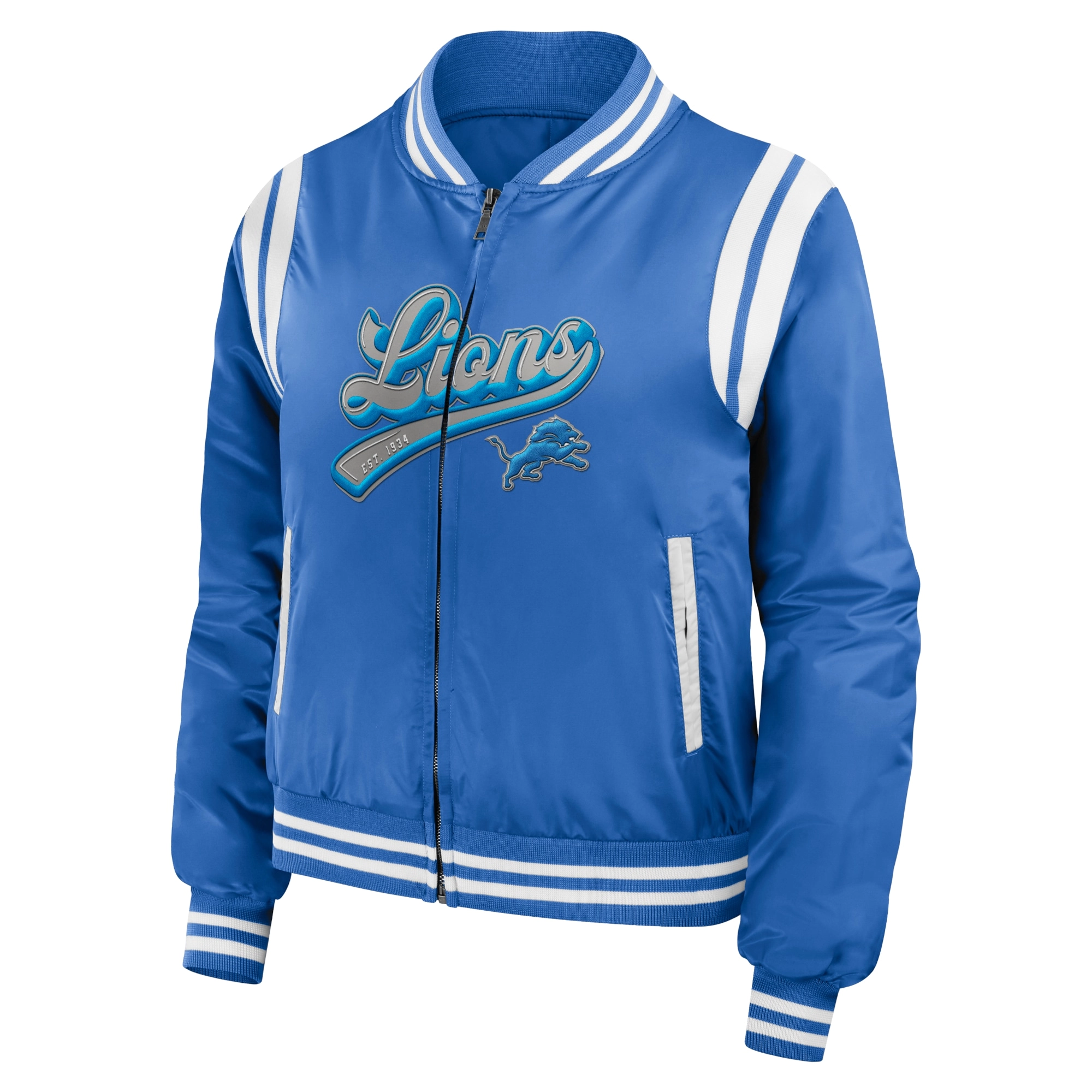 Detroit Lions Blue Bomber Varsity Jacket