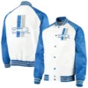 Detroit Lions Clean-Up Hitter White Satin Varsity Jacket 3
