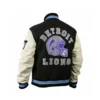 Detroit Lions Letterman Varsity Black Jacket 1