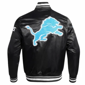 Detroit Lions Mashup Black Varsity Jacket 1