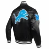 Detroit Lions Mashup Black Varsity Jacket 3