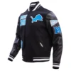 Detroit Lions Retro Classic Black Varsity Jacket 2