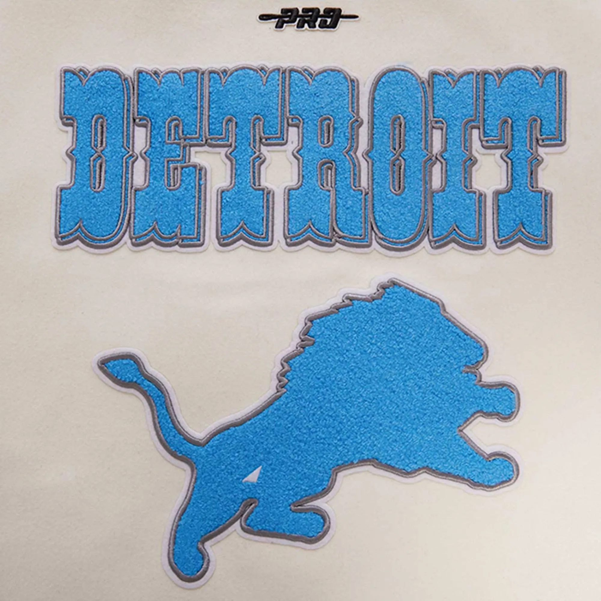 Detroit Lions Retro Classic White and Black Varsity Jacket 3