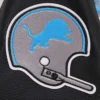 Detroit Lions Retro Classic White and Black Varsity Jacket 6