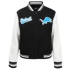 Detroit Lions Script Tail Black Varsity Jacket