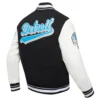 Detroit Lions Script Tail Wool Black Varsity Jacket 3