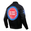 Detroit Pistons Big Logo Black Varsity Jacket 2