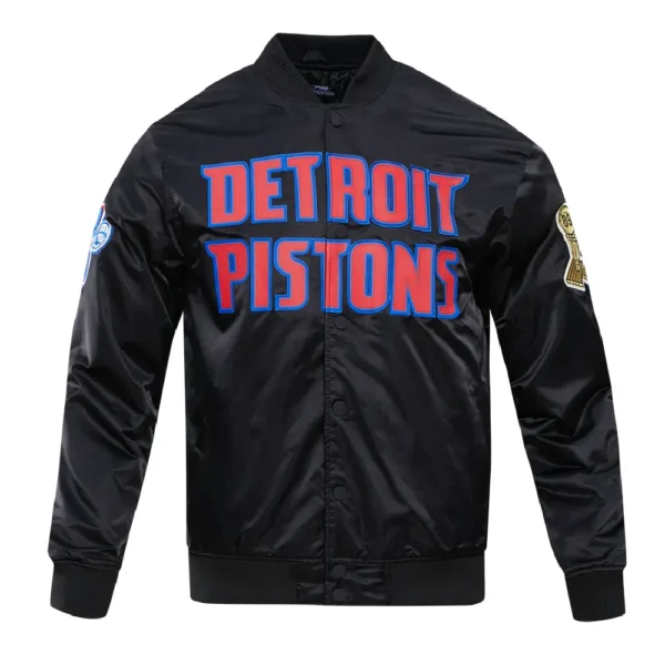 Detroit Pistons Big Logo Black Varsity Jacket