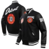 Detroit Pistons Black City Edition Wool and Leather Varsity Jacket 4