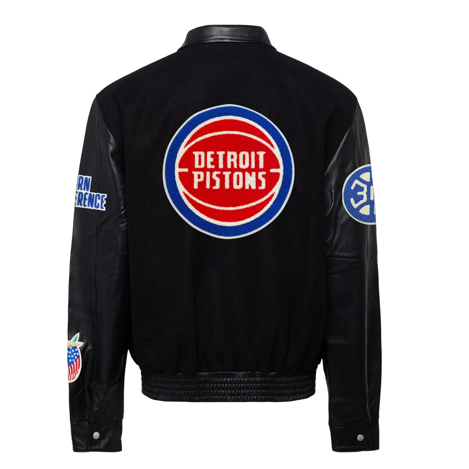 Detroit Pistons Black Wool Varsity Jacket 1