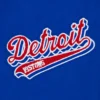 Detroit Pistons Blue and White Script Tail Wool Varsity Jacket 4