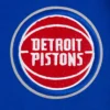 Detroit Pistons Blue and White Script Tail Wool Varsity Jacket 5