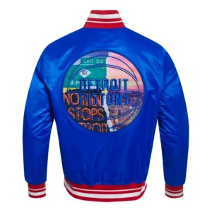 Detroit Pistons City Centric Blue Varsity Jacket 3