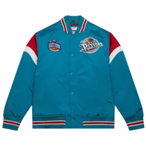 Detroit Pistons Cooperstown Heavyweight Varsity Satin Jacket