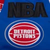 Detroit Pistons Mashup Blue Satin Varsity Jacket 6