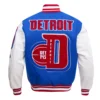 Detroit Pistons Mashup Logo Blue Varsity Jacket 3
