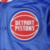 Detroit Pistons Mashup Royal Blue Satin Varsity Jacket 2