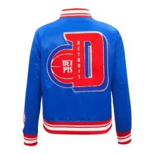 Detroit Pistons Mashup Royal Blue Varsity Jacket 3