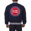 Detroit Pistons One Color Varsity Jacket Navy Blue 1