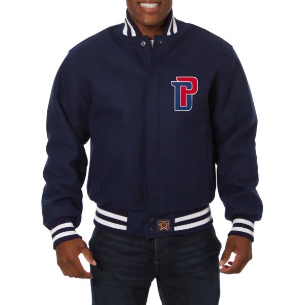 Detroit Pistons One Color Varsity Jacket Navy Blue