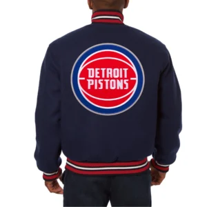 Detroit Pistons One Color Varsity Navy Blue Jacket 1