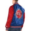 Detroit Pistons Renegade Blue Satin Varsity Jacket 1