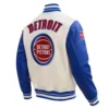 Detroit Pistons Retro Classic Cream Varsity Jacket 2