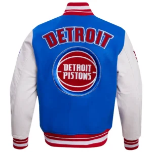 Detroit Pistons Retro Classic Royal Blue Varsity Jacket 1
