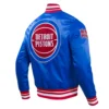 Detroit Pistons Retro Classic Royal Blue Varsity Jacket 2