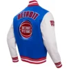 Detroit Pistons Retro Classic Royal Blue Varsity Jacket 2