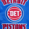Detroit Pistons Retro Classic Royal Blue Varsity Jacket 5