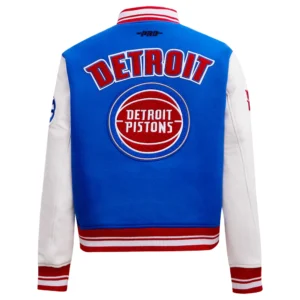 Detroit Pistons Retro Classic Wool Varsity Jacket 3