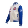 Detroit Pistons Retro Classic Wool Varsity White Jacket 1
