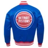 Detroit Pistons Script Tail Blue Varsity Jacket 3
